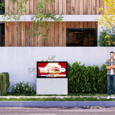 Single Sided 2'x4' Outdoor LED Sign UHD 10mm  Resolution