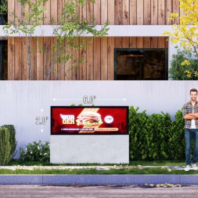 Single Sided 2'x6' Outdoor LED Sign UHD 10mm  Resolution