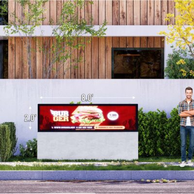 Single Sided 2'x8' Outdoor LED Sign UHD 10mm  Resolution