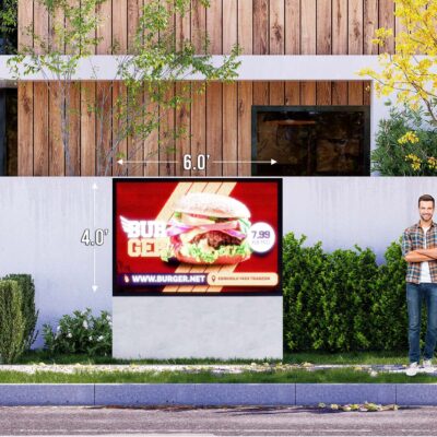 Single Sided 4'x6' Outdoor LED Sign UHD 10mm  Resolution