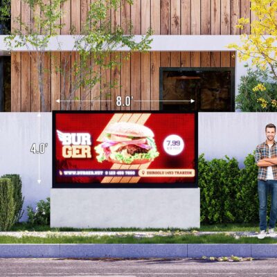 Single Sided 4'x8' Outdoor LED Sign UHD 10mm  Resolution