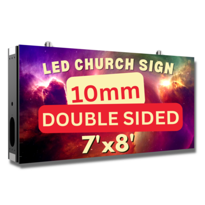 Double Sided 7'x8' Outdoor LED Church Sign UHD 10mm Resolution
