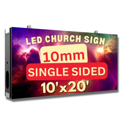 Single Sided 10’x20′ Outdoor LED Business Billboard Sign UHD 10mm Resolution